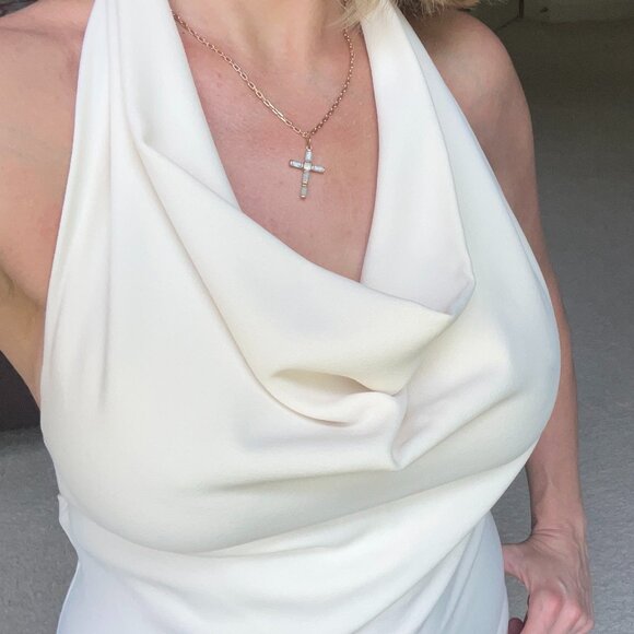 SOLD: Stunning White Bodysuit Top by ZARA - NWT - Looks AMAZING. Size M - Picture 2 of 8